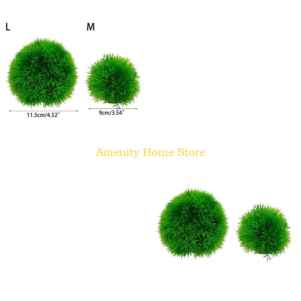 Aquarium Plant Roots - F26C Teraryumları için Yeşil Yapay Marimo